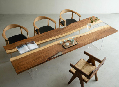 Dining Table River Table Solid Tables 220x80 River Table Sea Waterfall