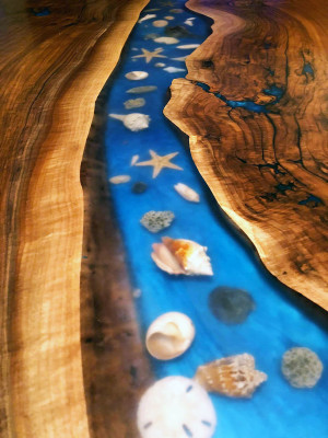 Custom-made table epoxy resin river real wood price 1sqm tables