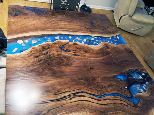 Custom-made table epoxy resin river real wood price 1sqm tables
