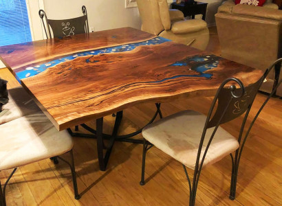 Custom-made table epoxy resin river real wood price 1sqm tables