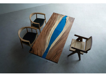 Dining Table River Table Solid Tables 185x85cm River Table Epoxy Resin Sea