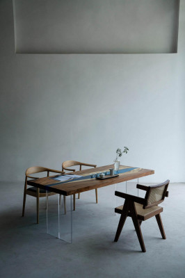 Dining Table River Table Solid Tables 185x85cm River Table Epoxy Resin Sea