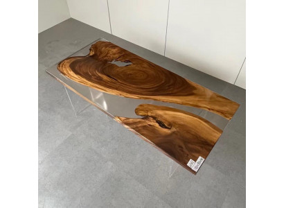 Dining table epoxy resin real wood solid furniture waterfall epoxy table