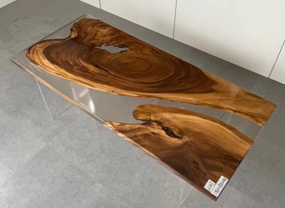 Dining table epoxy resin real wood solid furniture waterfall epoxy table