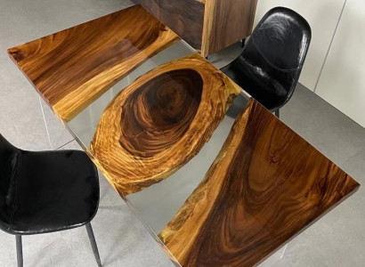 Solid Wood Furniture Dining Table Epoxy Resin Real Epoxy Table Casting Resin