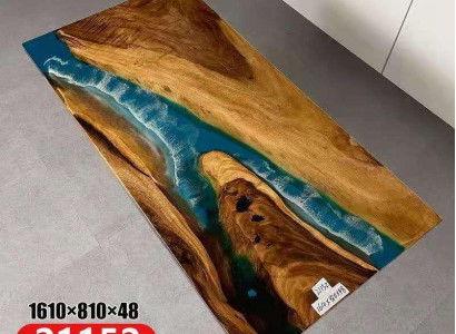 Dining table sea water river real wood river table 161x81 tables