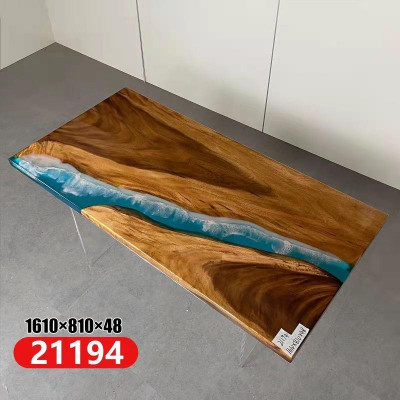 Dining Table River Table Real Wood Solid Epoxy Resin Tables 161x81 New