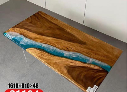 Dining Table River Table Real Wood Solid Epoxy Resin Tables 161x81 New