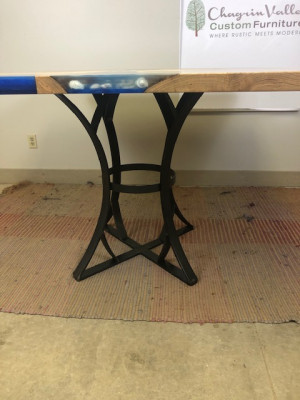 Dining Table River Table Real Wood River Table 110x110 Solid Tables