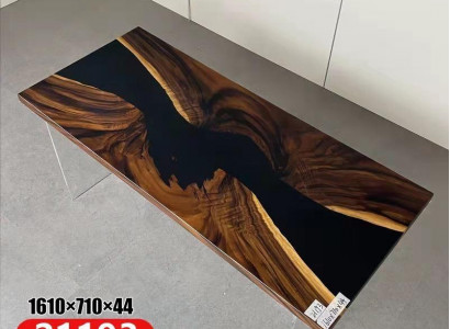 Epoxy Resin Dining Table Real Wood Solid Furniture Waterfall Epoxy Table