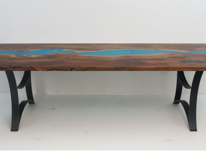 Custom-made table epoxy resin river wood real price 1sqm tables