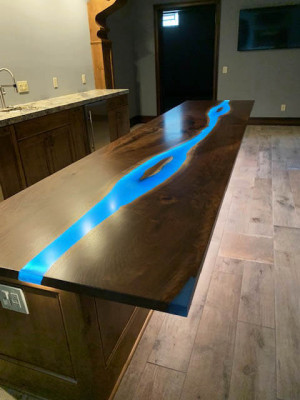 Kitchen countertop, worktop, epoxy resin, epoxy river, genuine custom-made, new, 1 sqm