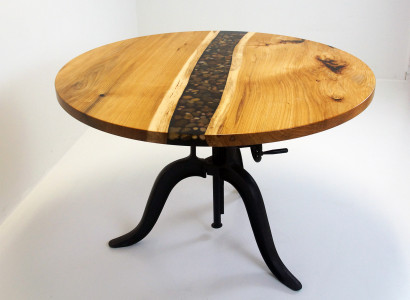 Round dining table epoxy resin meeting table conference table solid