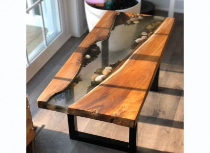 Epoxy resin river table real wood blue water tables epoxy furniture new solid