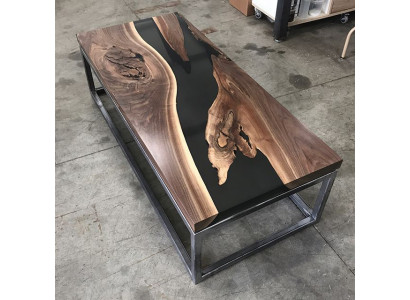 Epoxy resin river table real wood black water tables epoxy furniture solid