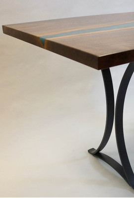 Genuine wood epoxy resin river table black water tables epoxy furniture solid