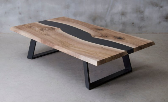 Epoxy resin table wood coffee table handmade solid living room furniture