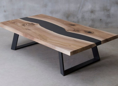 Epoxy resin table wood coffee table handmade solid living room furniture