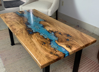 Coffee table river table real wood river table decorative solid epoxy resin