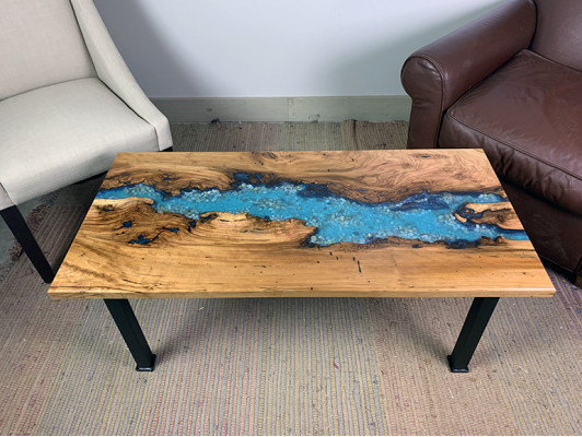Coffee table river table real wood river table decorative solid epoxy resin