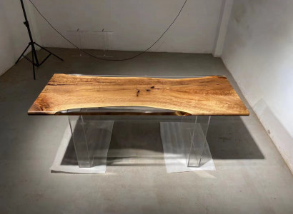 River table epoxy resin coffee table solid wood tables 120x60 river table