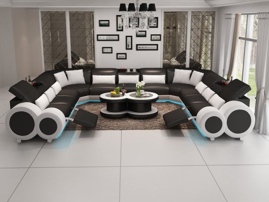 Leather sofa couch living landscape corner sofa corner set design modern sofa G8035B