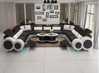 Leather sofa couch living landscape corner sofa corner set design modern sofa G8035B