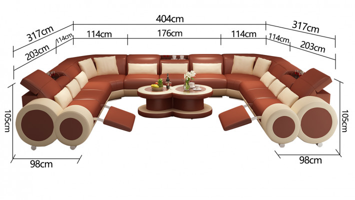 Leather sofa couch living landscape corner sofa corner set design modern sofa G8035B
