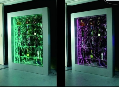 Modern partition shelf water wall column water columns LED shelves