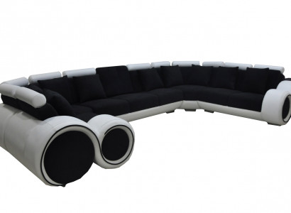 Corner Leather Modern XXL Couch Living Landscape Leather Sofa U-shape A1163 with USB