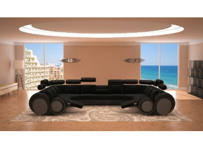 Designer XXL living area sofa with USB couch upholstery corner sofa textile fabric new