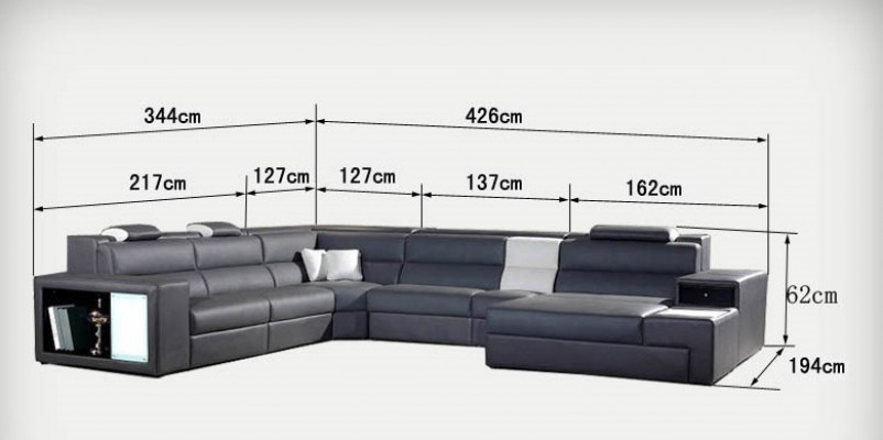 Design leather upholstered corner leather seating sofa cushion corner living landscape room new