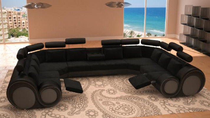 Designer XXL living landscape sofa couch upholstery set corner sofa textile fabric new