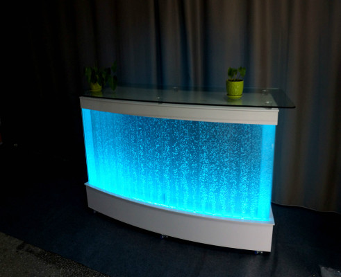 Water Wall Design Bar Counter Column Illuminated Luxury Tables