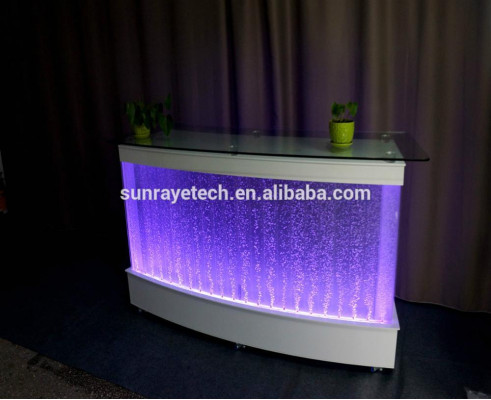 Water Wall Design Bar Counter Column Illuminated Luxury Tables