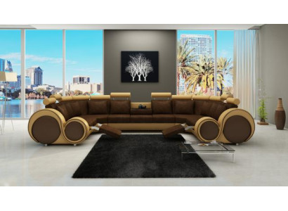 Corner sofa living space upholstery couch seat corner suite fabric leather XXL