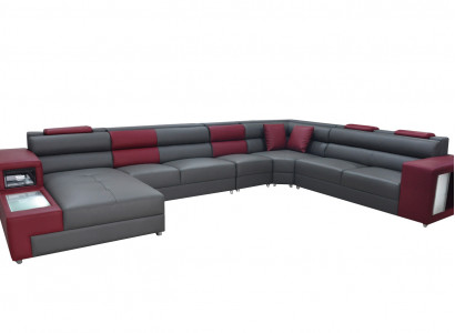 Extra Large Family Sofa Couch Modern Living Landscape Party Couches Leather +USB