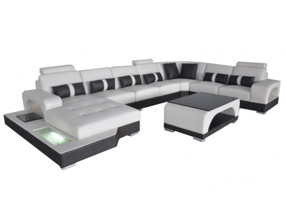 U-shaped sectional sofa + coffee table, modern upholstered living room furniture, corner sofa design sofa
