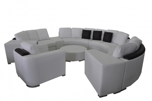Round corner sofa couch upholstery XXL big round couches living landscape armchair ottoman