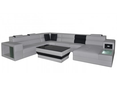 Design upholstery leather corner leather seat sofa cushion corner living landscape