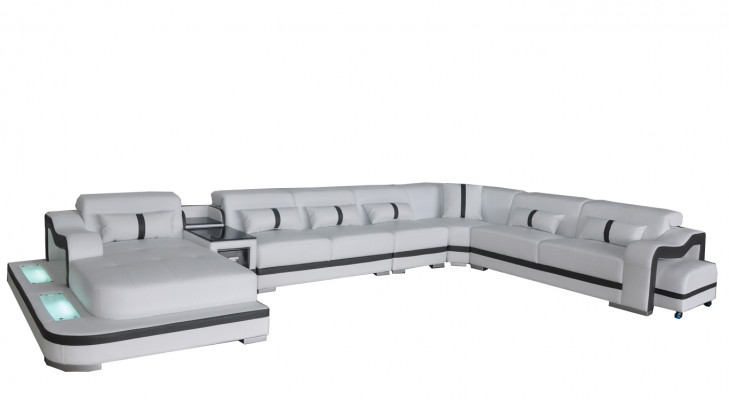 Leather couch upholstery seating living landscape design modern corner suite sofa with USB