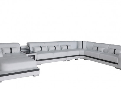 Leather couch upholstery seating living landscape design modern corner suite sofa with USB