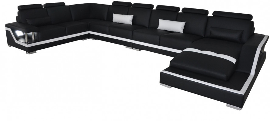 Leather sofa living area corner suite design modern sofa U-shape