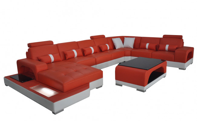 Corner sofa corner suite design corner couch sofa couch upholstery living landscape LED USB