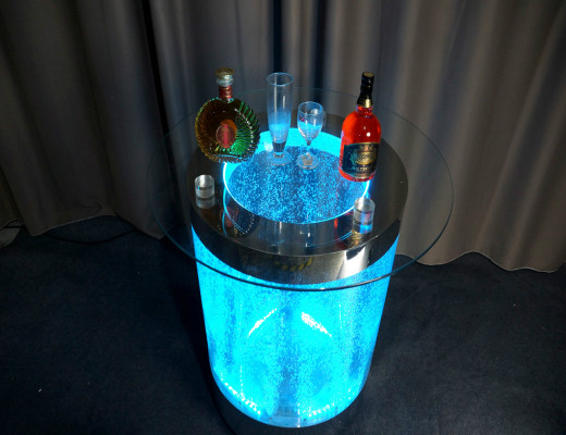 LED bar table water wall bar counter shelf furniture illuminated coffee table