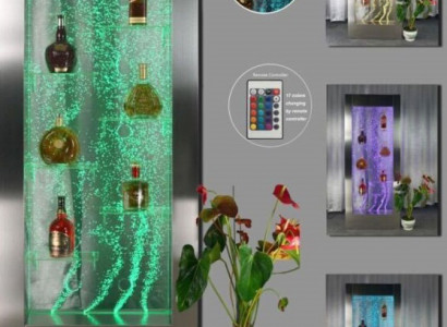 Regal Designer Illuminated LED Water Wall Bar Shelf Column