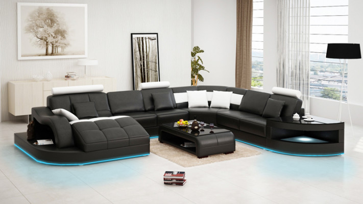 Leather sofa couch living landscape corner sofa corner set design modern new sofa