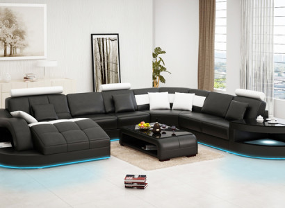 Leather sofa couch living landscape corner sofa corner set design modern new sofa