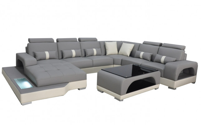 Leather Sofa Modern Couch Upholstered Design Living Landscape + Table Corner Couches Seat
