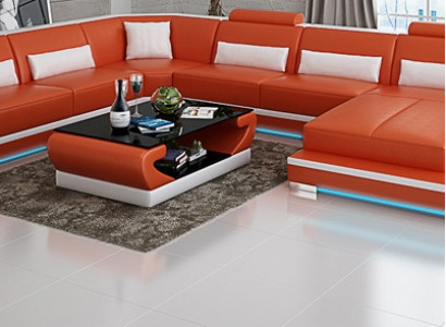 Leather sofa couch living landscape corner sofa corner set design modern sofa with USB